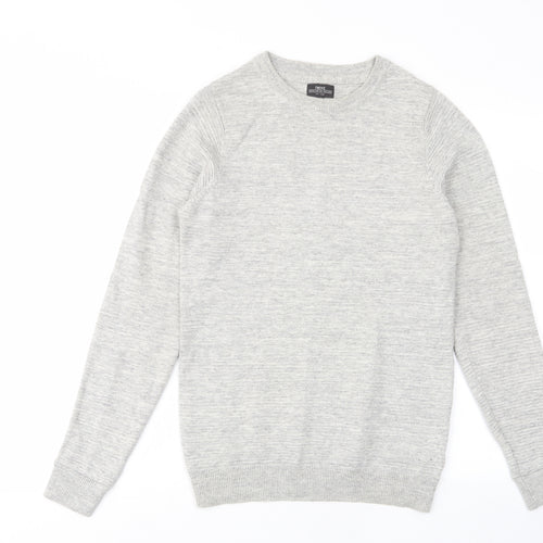 NEXT Mens Grey Crew Neck Cotton Pullover Jumper Size XS Long Sleeve