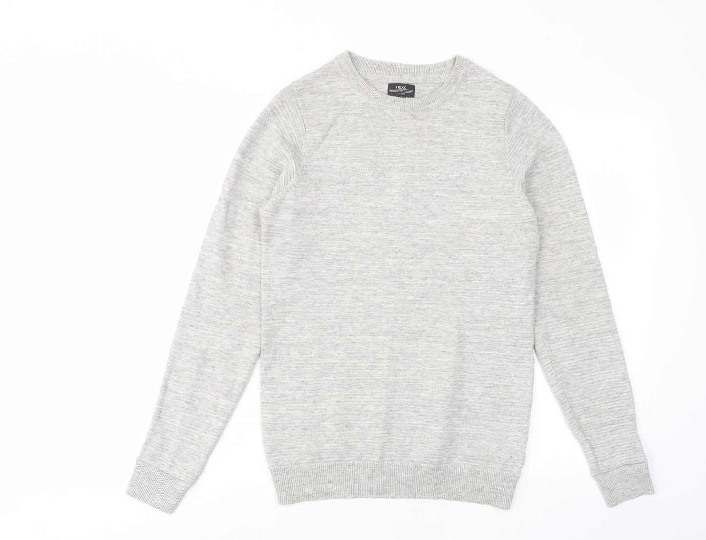 NEXT Mens Grey Crew Neck Cotton Pullover Jumper Size XS Long Sleeve