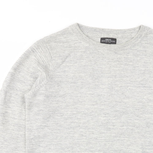 NEXT Mens Grey Crew Neck Cotton Pullover Jumper Size XS Long Sleeve