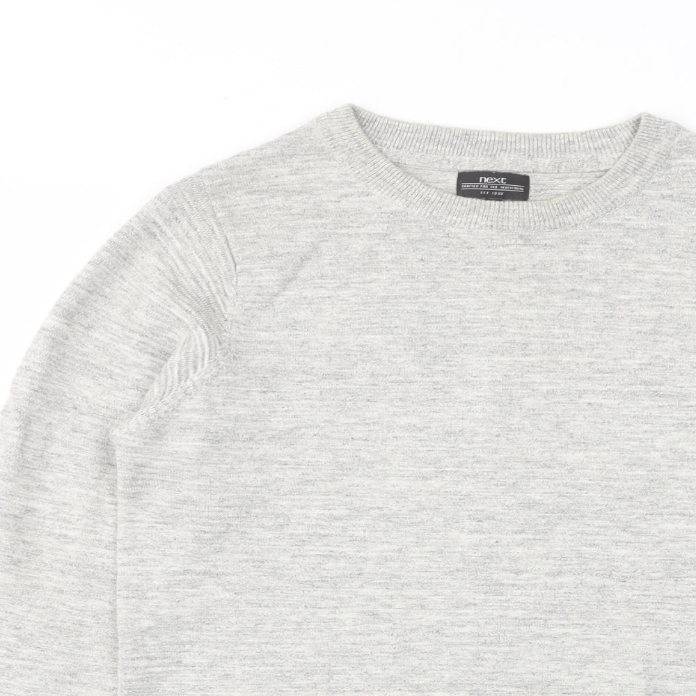 NEXT Mens Grey Crew Neck Cotton Pullover Jumper Size XS Long Sleeve
