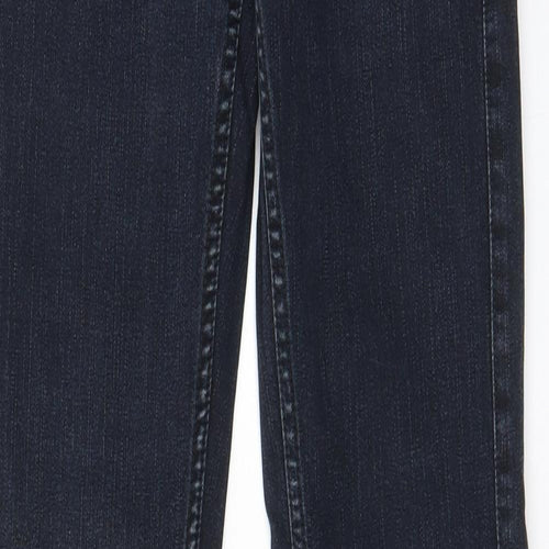 NICOLE FARHI Womens Blue Cotton Straight Jeans Size 8 L32 in Regular Zip - Pockets