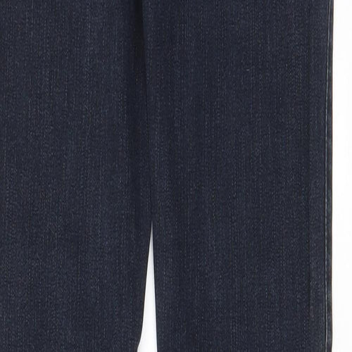 NICOLE FARHI Womens Blue Cotton Straight Jeans Size 8 L32 in Regular Zip - Pockets