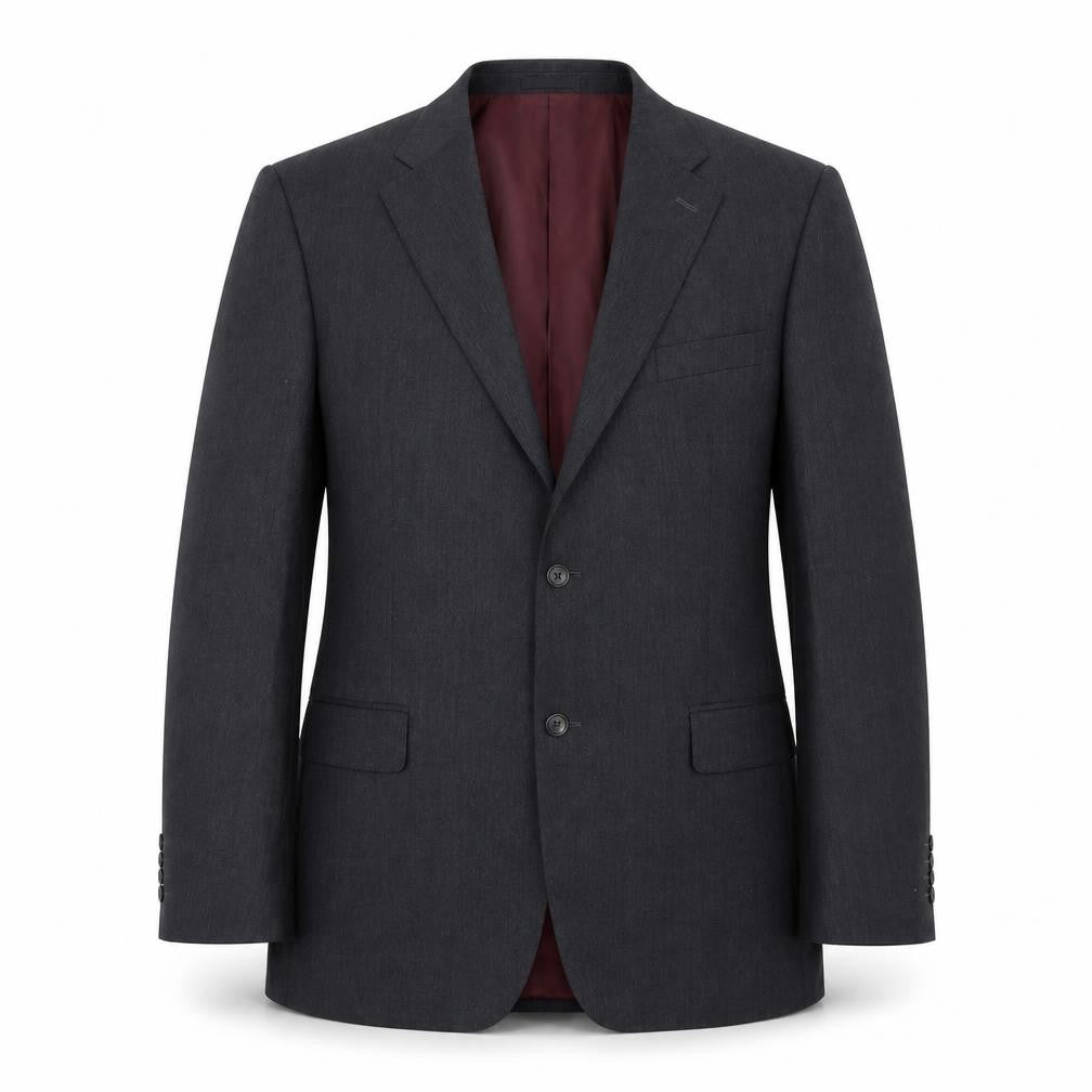 Front view of Greenwoods men’s grey wool jacket suit jacket, size 44, regular - pockets