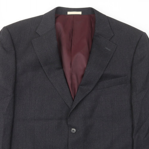 Greenwoods Mens Grey Wool Jacket Suit Jacket Size 44 Regular - Pockets