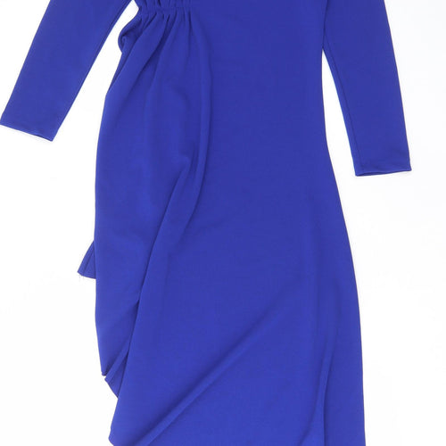 NA-KD Womens Blue Polyacrylate Fibre A-Line Size 2XS Crew Neck Pullover