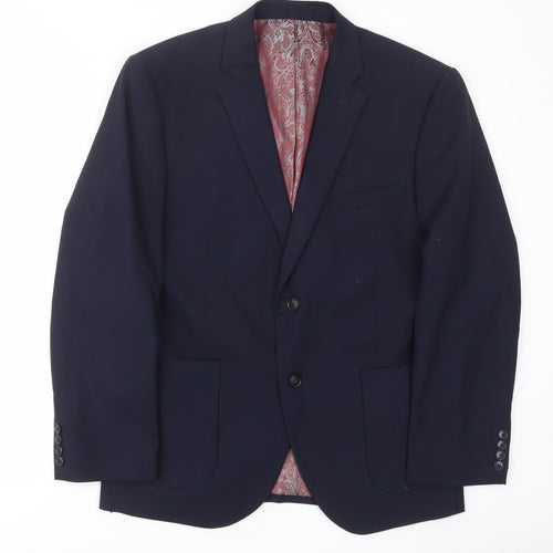 Harry Brown Mens Blue Wool Jacket Suit Jacket Size 42 Regular