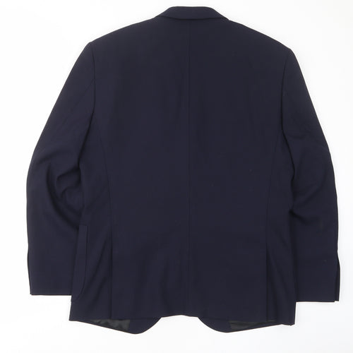 Harry Brown Mens Blue Wool Jacket Suit Jacket Size 42 Regular