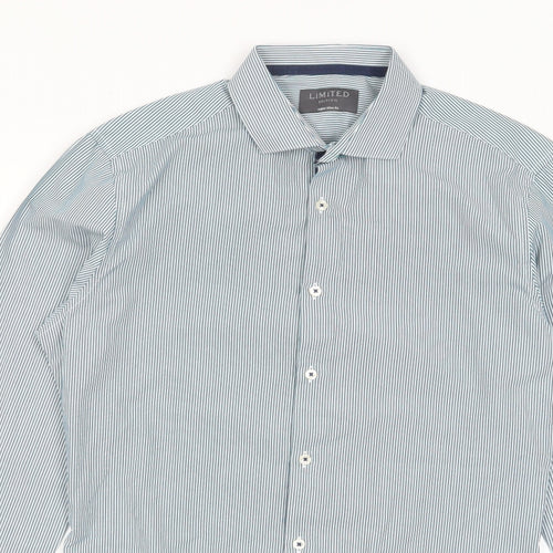 Marks and Spencer Mens Red Striped Cotton Button-Up Size 14.5 Collared Button
