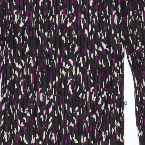 Marks and Spencer Womens Purple Geometric Polyester A-Line Size 10 Crew Neck Pullover