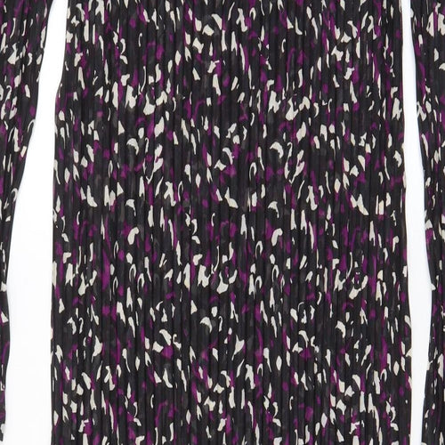Marks and Spencer Womens Purple Geometric Polyester A-Line Size 10 Crew Neck Pullover
