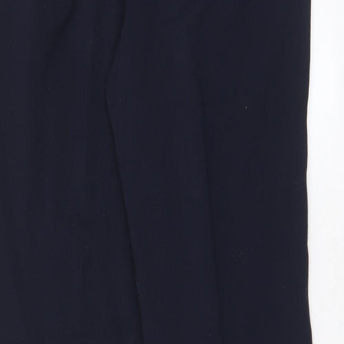 M&Co Womens Blue Polyester Trousers Size 12 L28 in Regular Hook & Eye - Pleated, Pockets