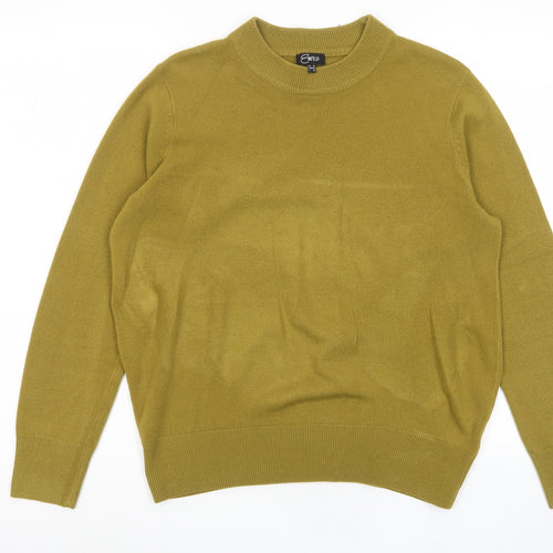 Emreco Womens Yellow Round Neck Acrylic Pullover Jumper Size 14