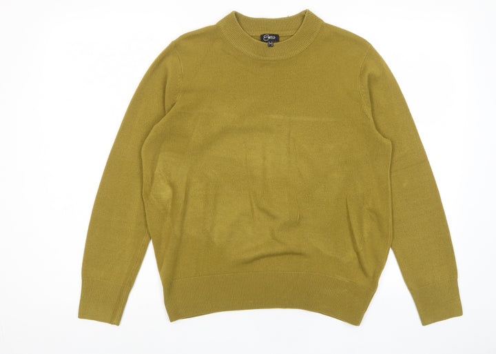 Emreco Womens Yellow Round Neck Acrylic Pullover Jumper Size 14