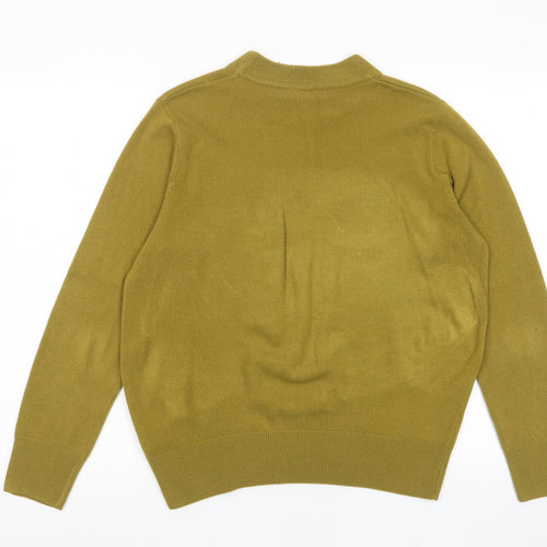 Emreco Womens Yellow Round Neck Acrylic Pullover Jumper Size 14