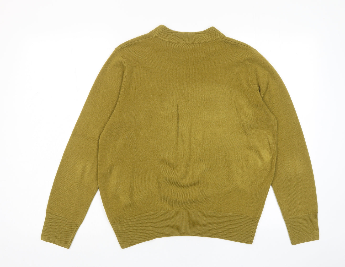 Emreco Womens Yellow Round Neck Acrylic Pullover Jumper Size 14