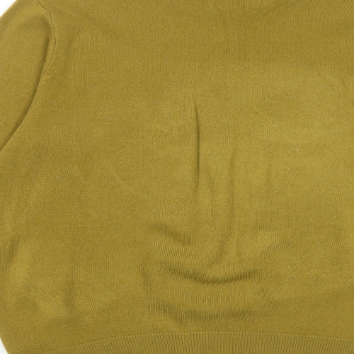 Emreco Womens Yellow Round Neck Acrylic Pullover Jumper Size 14