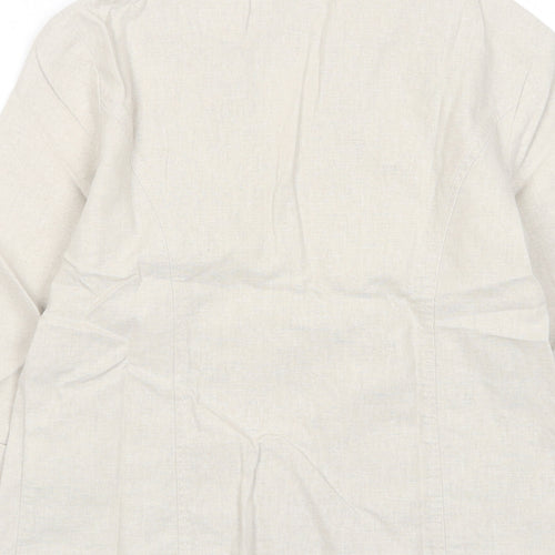 EWM Womens Beige Jacket Blazer Size 10 Button