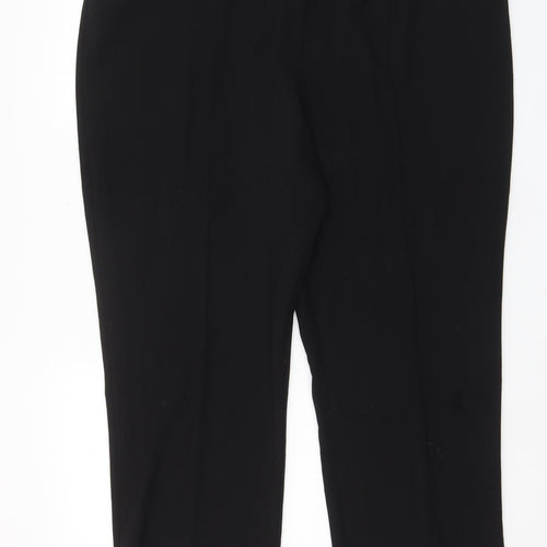 Bonmarché Womens Black Polyester Trousers Size 22 L28 in Regular - Elasticated Waist
