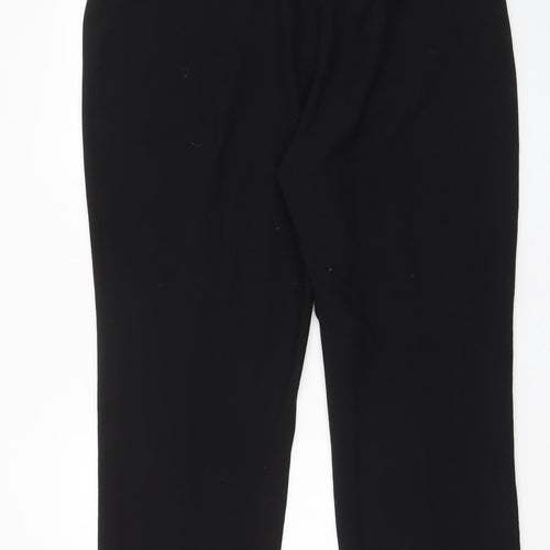 Bonmarché Womens Black Polyester Trousers Size 22 L28 in Regular - Elasticated Waist