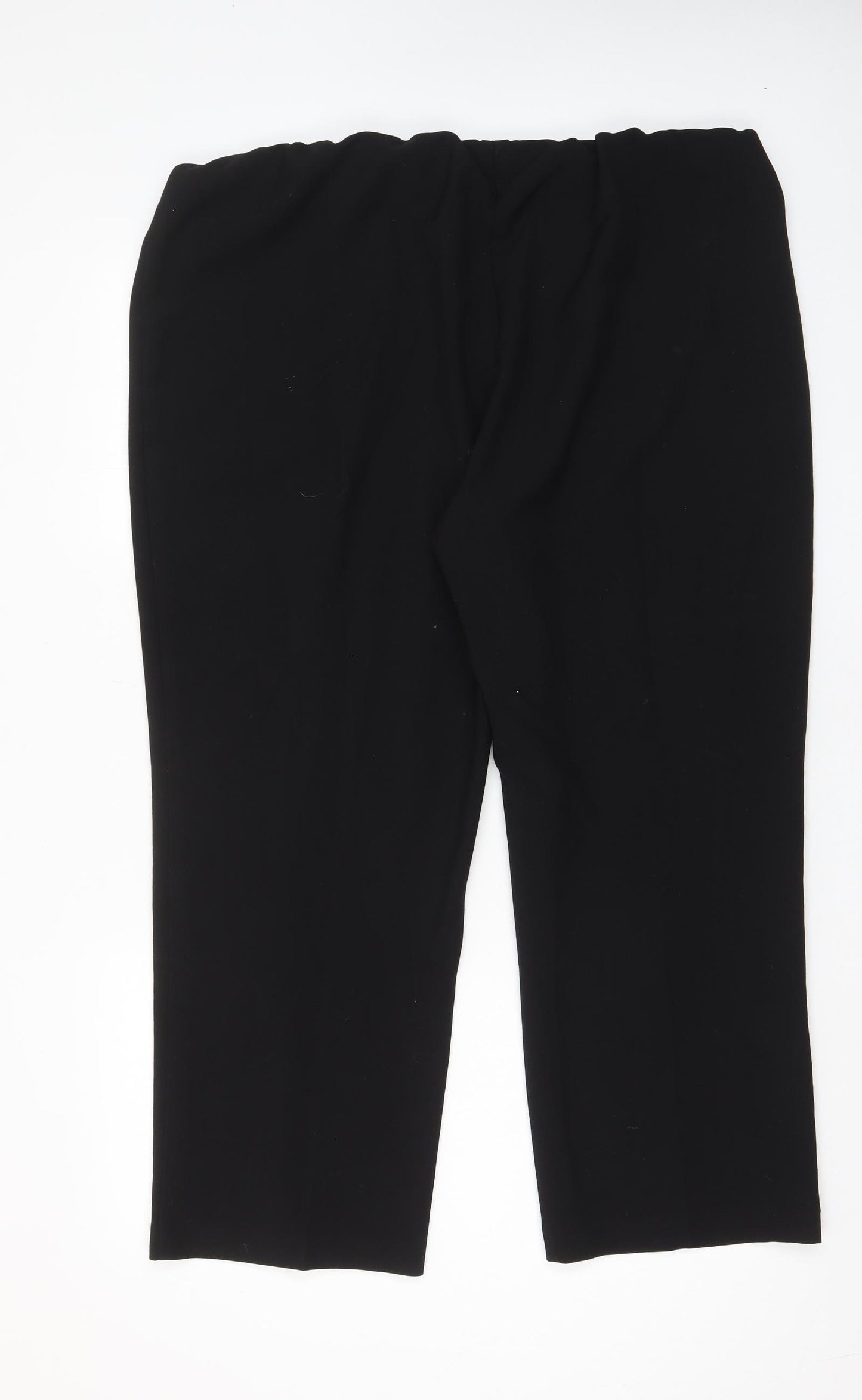 Bonmarché Womens Black Polyester Trousers Size 22 L28 in Regular - Elasticated Waist