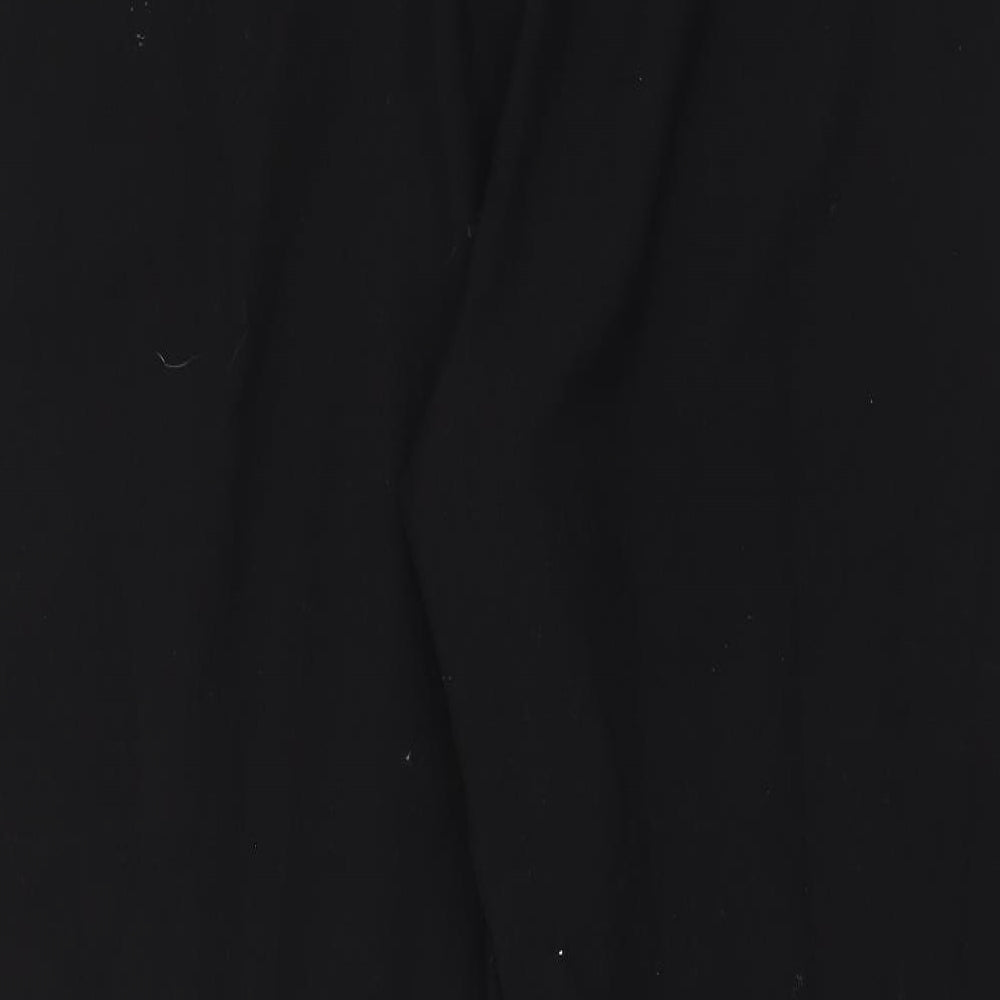 Bonmarché Womens Black Polyester Trousers Size 22 L28 in Regular - Elasticated Waist