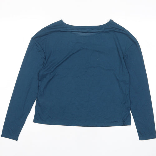 GOODMOVE Womens Blue Polyester Basic T-Shirt Size 12 Crew Neck Pullover