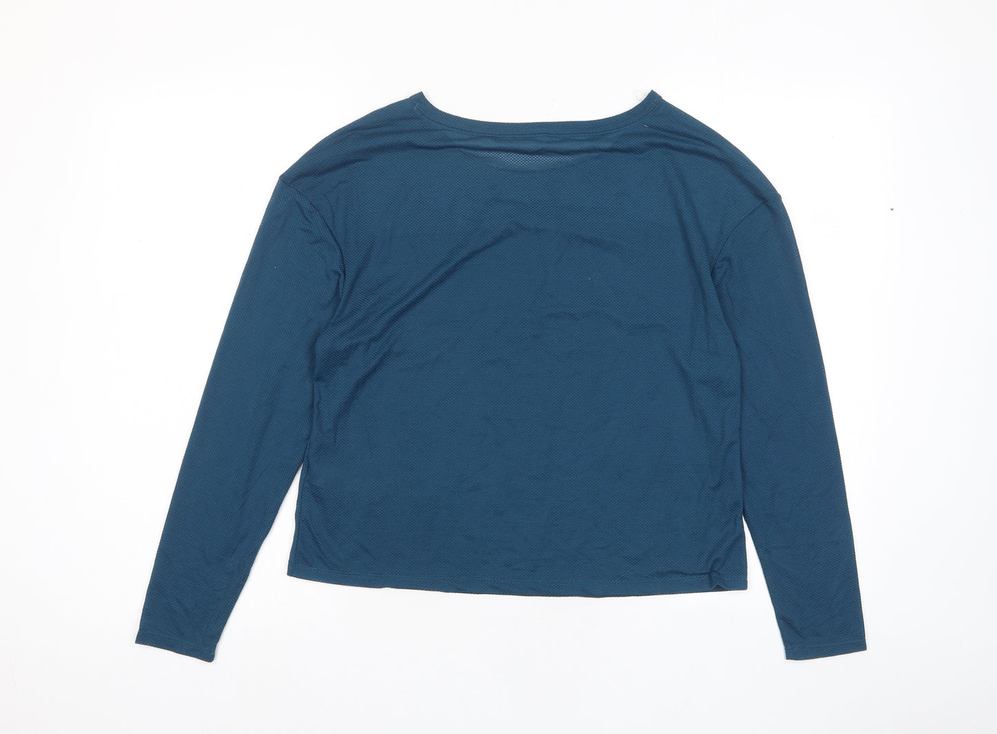 GOODMOVE Womens Blue Polyester Basic T-Shirt Size 12 Crew Neck Pullover