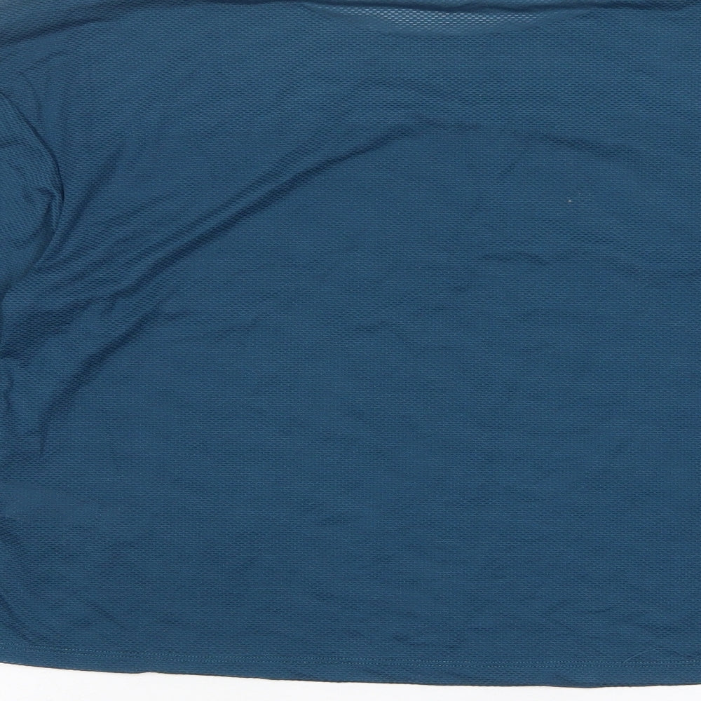GOODMOVE Womens Blue Polyester Basic T-Shirt Size 12 Crew Neck Pullover