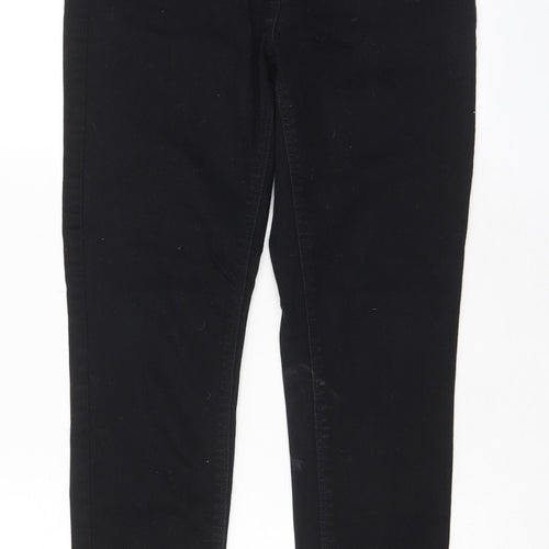 NEXT Womens Black Cotton Skinny Jeans Size 10 L29 in Regular Zip - Pockets