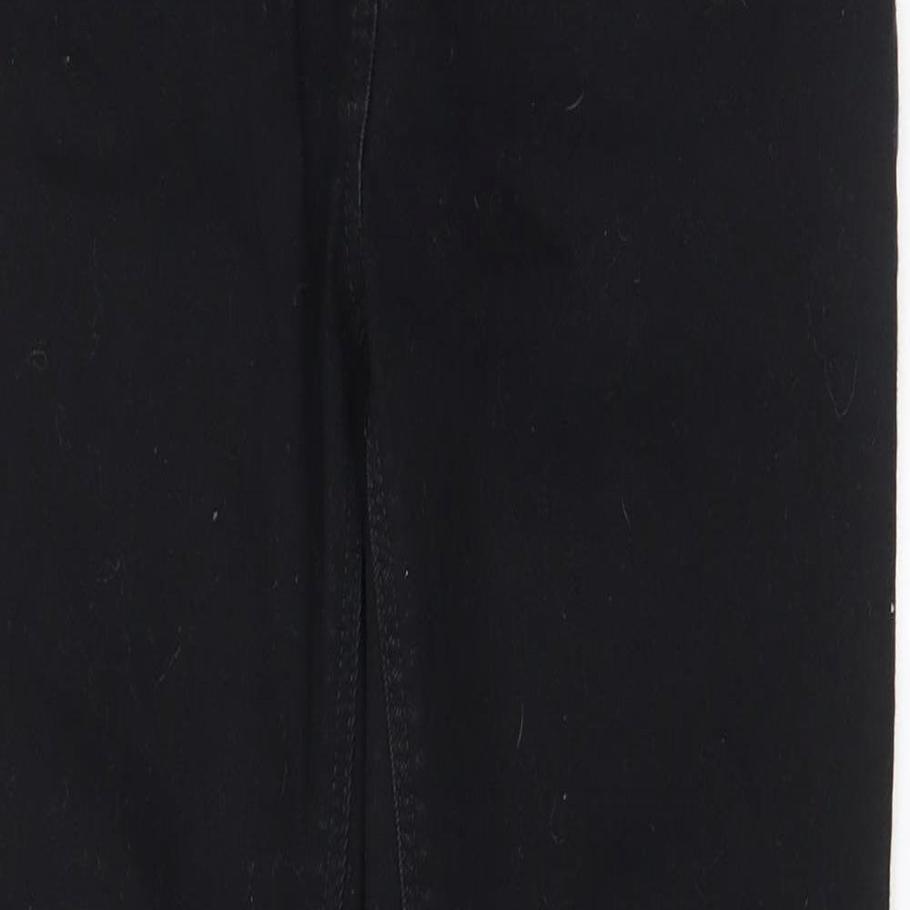 NEXT Womens Black Cotton Skinny Jeans Size 10 L29 in Regular Zip - Pockets