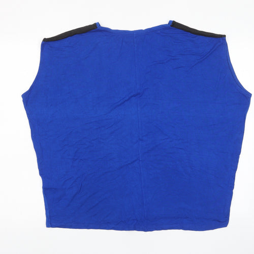 Zara Womens Blue Viscose Basic Tank Size M Scoop Neck