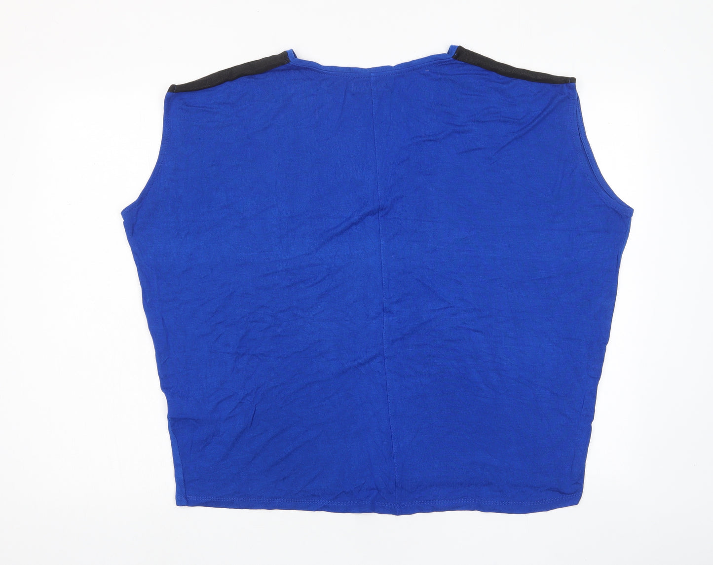 Zara Womens Blue Viscose Basic Tank Size M Scoop Neck
