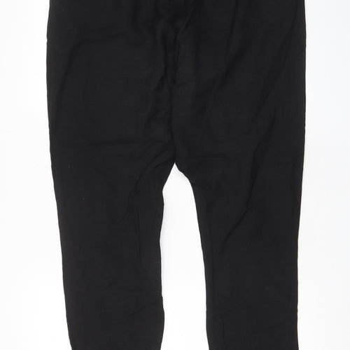 Marella Womens Black Viscose Trousers Size 14 L29 in Regular Zip - Pockets
