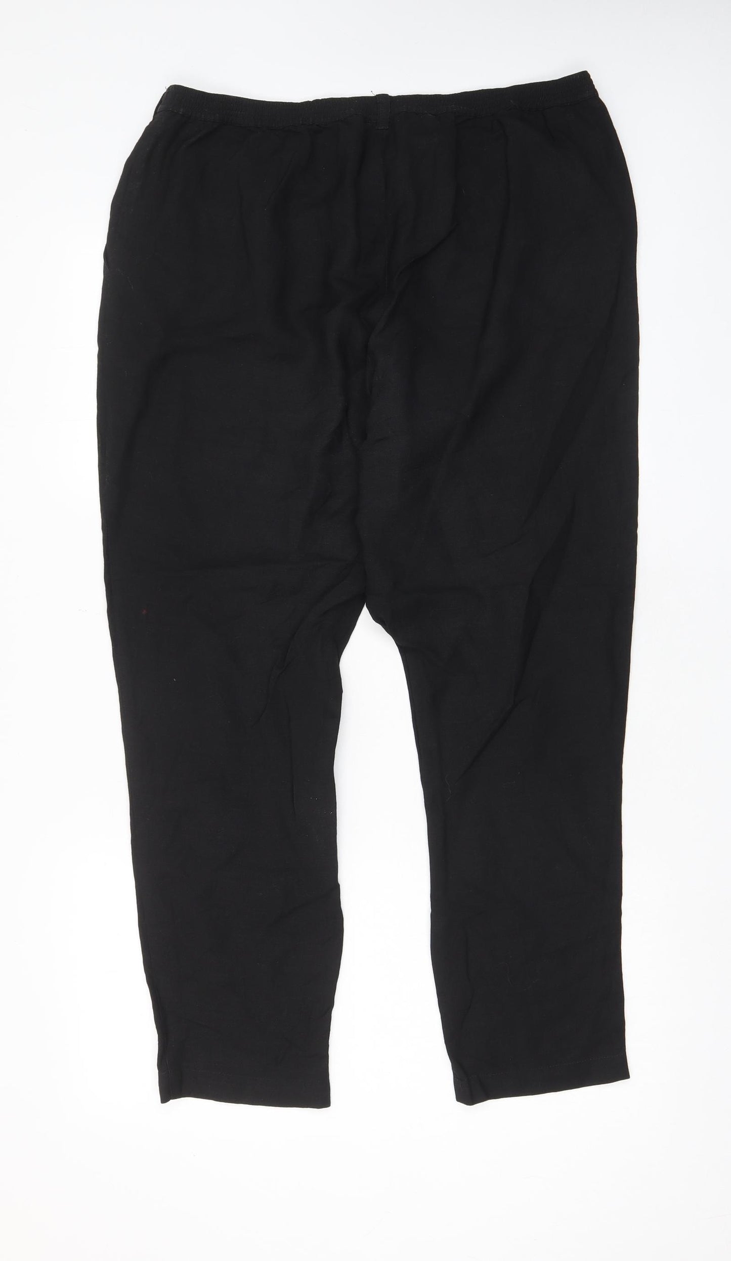 Marella Womens Black Viscose Trousers Size 14 L29 in Regular Zip - Pockets