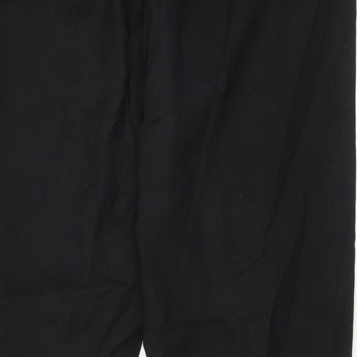 Marella Womens Black Viscose Trousers Size 14 L29 in Regular Zip - Pockets
