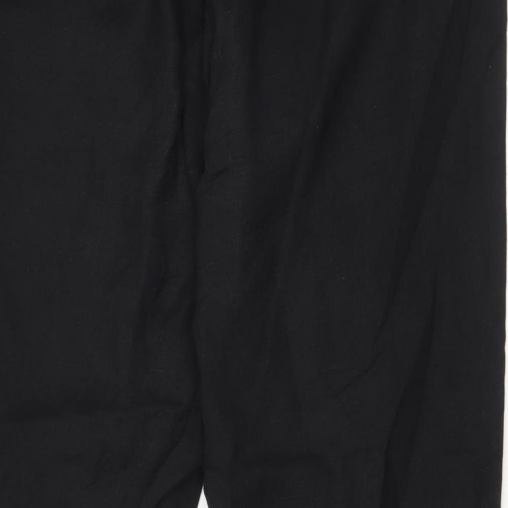 Marella Womens Black Viscose Trousers Size 14 L29 in Regular Zip - Pockets