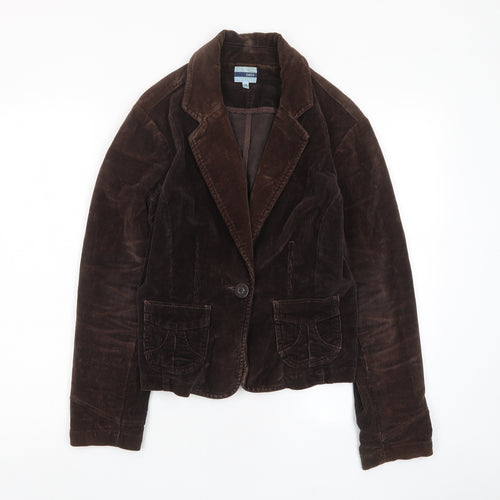Oasis Womens Brown Jacket Blazer Size 14 Button
