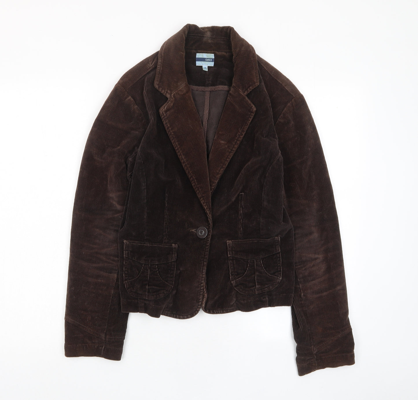Oasis Womens Brown Jacket Blazer Size 14 Button