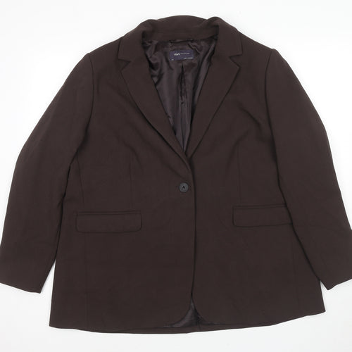 Marks and Spencer Womens Brown Polyester Jacket Suit Jacket Size 22