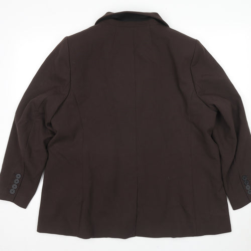 Marks and Spencer Womens Brown Polyester Jacket Suit Jacket Size 22