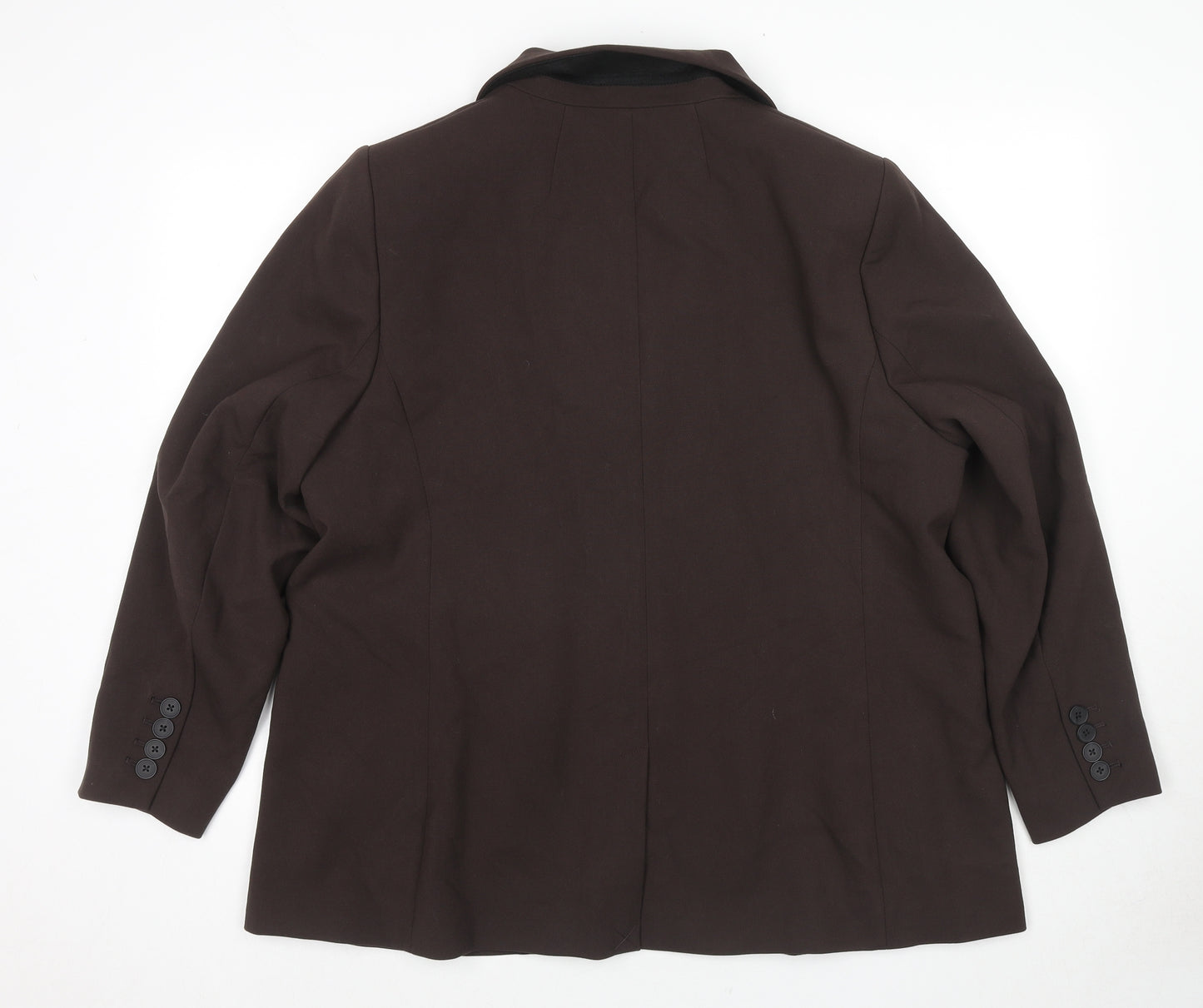 Marks and Spencer Womens Brown Polyester Jacket Suit Jacket Size 22