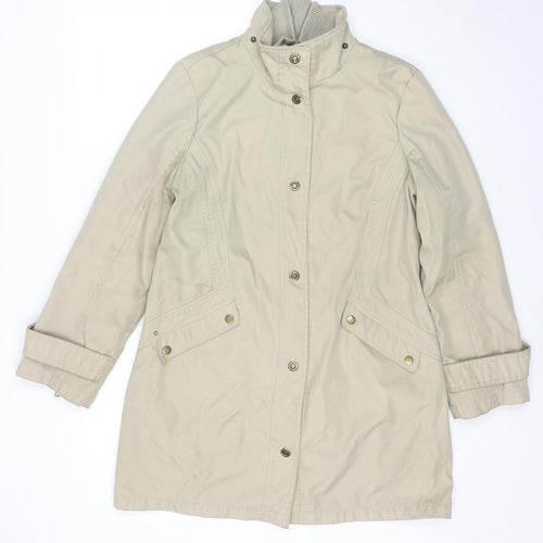 Principles Womens Beige Parka Jacket Size 14 Zip - Detachable Fleece