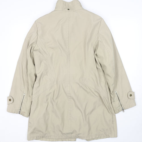 Principles Womens Beige Parka Jacket Size 14 Zip - Detachable Fleece
