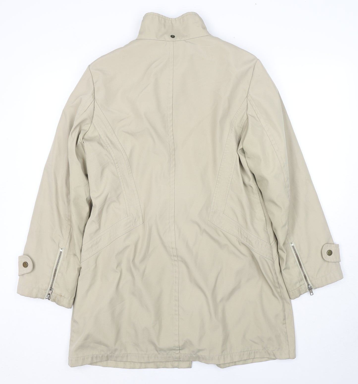 Principles Womens Beige Parka Jacket Size 14 Zip - Detachable Fleece
