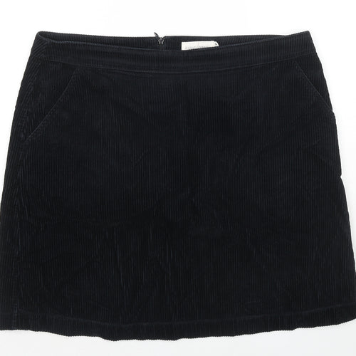 Seasalt Womens Blue Cotton A-Line Skirt Size 18 Zip