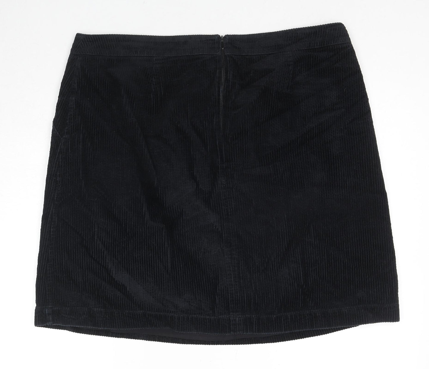 Seasalt Womens Blue Cotton A-Line Skirt Size 18 Zip