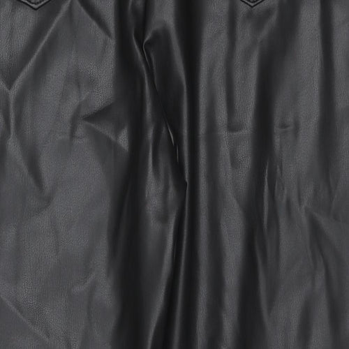 Marks and Spencer Womens Black Polyester Trousers Size 18 L24 in Regular Zip