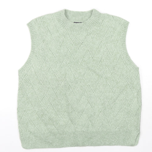 Marks and Spencer Womens Green Round Neck Acrylic Vest Jumper Size M