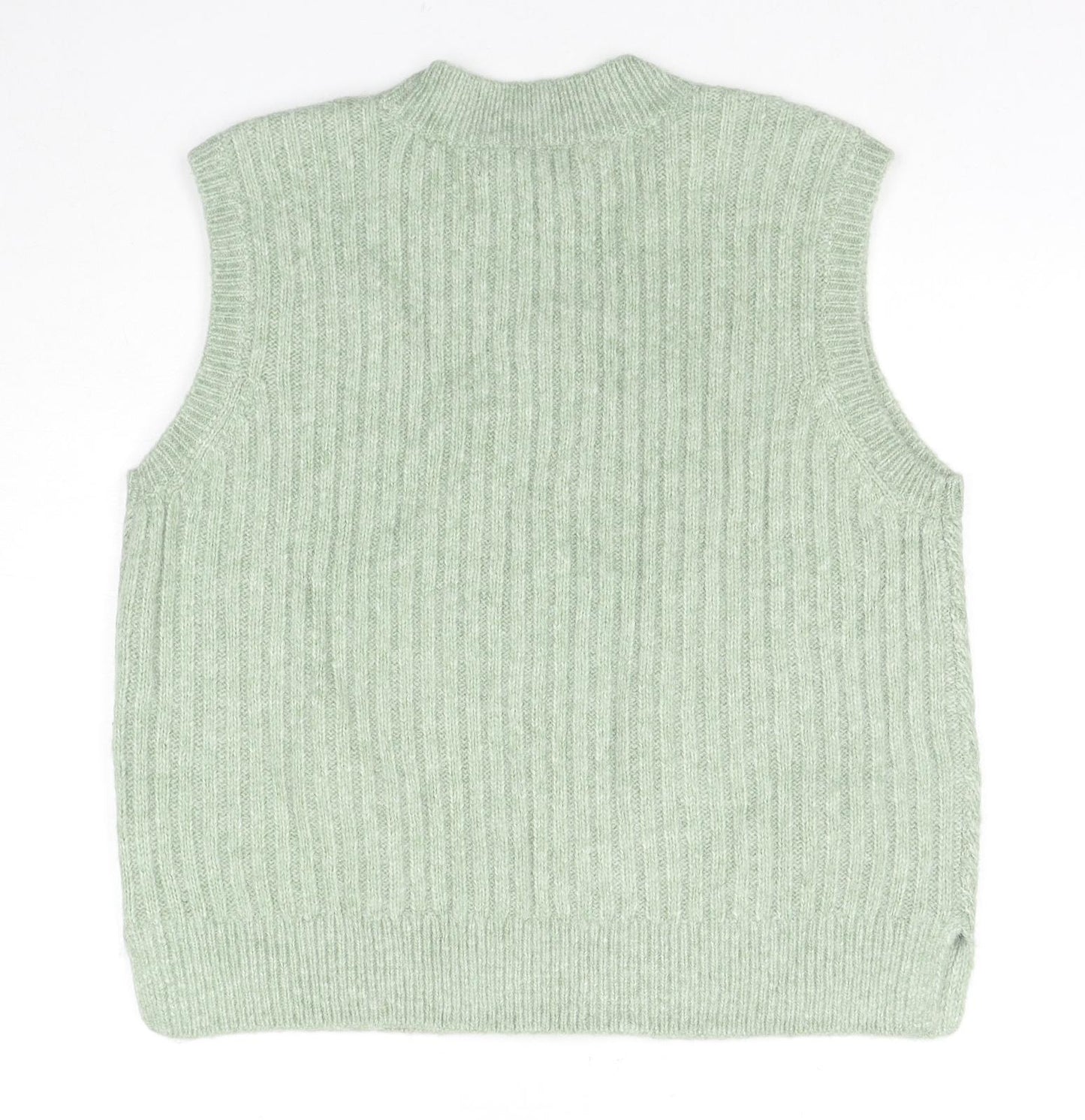 Marks and Spencer Womens Green Round Neck Acrylic Vest Jumper Size M