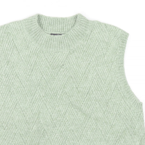 Marks and Spencer Womens Green Round Neck Acrylic Vest Jumper Size M